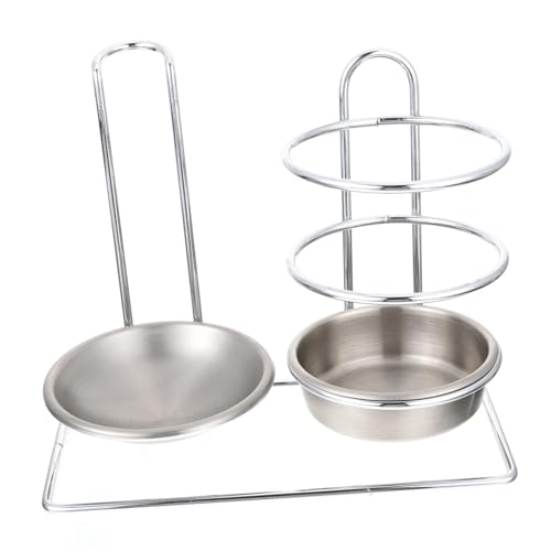 MOKKHNB Edelstahl Löffelhalter Organizer Rutschfest Hitzebeständig Küchenutensilienhalter für Suppen Hotpotlöffel mit Praktischem Besteckständer Spülmaschinenfest Silberfarben von MOKKHNB