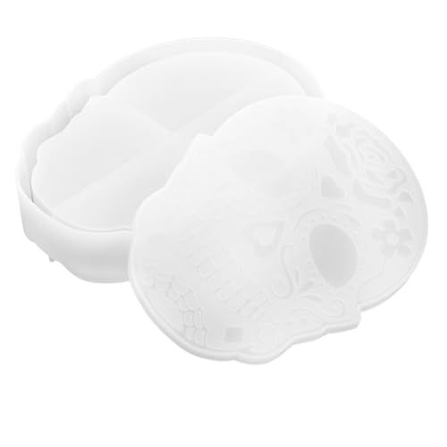 MOKKHNB Halloween Silikonform Schädelbox Gießform für DIY Schmuckbehälter Flexibel Leicht Halloween Dekoration Geschenkidee MOKKHNB Halloween Silikonform Schädelbox Gießform für DIY Schmuckbehälter Flexibel Leicht Halloween Dekoration Geschenkidee von MOKKHNB