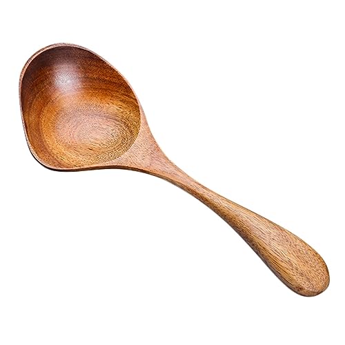 MOKKHNB Holzlöffel mit Ausgießer Saucenlöffel aus Hochwertigem Holz Ergonomisch für Heiße Suppen Küchenutensil Sicher Komfortabel für Zuhause Kochlöffel mit Natürlicher Holzstruktur von MOKKHNB