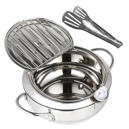 MOKKHNB Japanischer Bräter mit Thermometer Fritteuse Temperaturkontrollierte Tiefgründige Bratpfanne für Tempura und Vielseitiges Frittieren Geeignet für Gasherd und Induktion MOKKHNB Japanischer Bräter mit Thermometer Fritteuse Temperaturkontrollierte Tiefgründige Bratpfanne für Tempura und Vielseitiges Frittieren Geeignet für Gasherd und Induktion von MOKKHNB