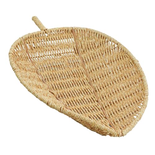 MOKKHNB Rattan-obstschale Körbe Korb Mit Deckel Wiederverwendbarer Gewebter Halter Früchte Groß Obstkorb Organizer Korb Weidenkorb Tablett Snackkorb Sport Light Brown von MOKKHNB