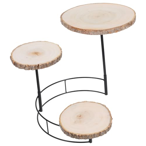 MOKKHNB Rustikaler Mehrstöckiger Cupcake halter aus Holz Stabiler Dessert Kuchenständer Dreistöckige Tortenetagere für Buffets Hochzeit Party und Kreative Präsentation von MOKKHNB