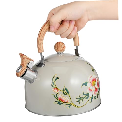 MOKKHNB Wasserkessel mit Blumenmuster Schnellem Aufheizen und Pfeiffunktion Induktionsgeeignet Langlebig und Leicht für Küche und Teezubereitung MOKKHNB Wasserkessel mit Blumenmuster Schnellem Aufheizen und Pfeiffunktion Induktionsgeeignet Langlebig und Leicht für Küche und Teezubereitung von MOKKHNB