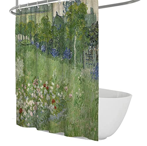 MOKOSAISE Grün Garten Eck Stall Duschvorhang Abwaschbar Impressionist Naturlandschaft Gepunktet Rot Weiß Blumen wasserdichte Duschvorhänge W180xL200cm MOKOSAISE Grün Garten Eck Stall Duschvorhang Abwaschbar Impressionist Naturlandschaft Gepunktet Rot Weiß Blumen wasserdichte Duschvorhänge W180xL200cm von MOKOSAISE