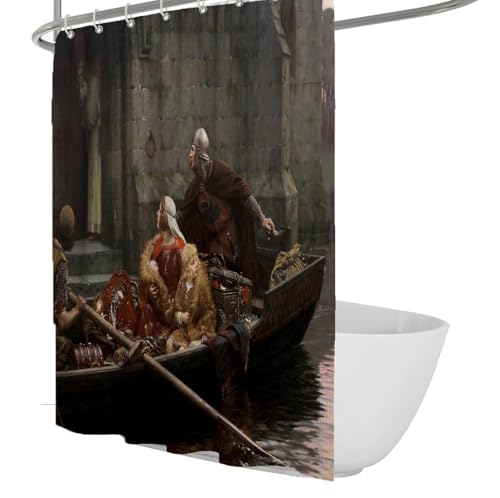 MOKOSAISE Historischer Ritter Kunstwerk Duschvorhang Stoff Dekoratives Badezimmer Dekor Mittelalterlicher Höfischer Realismus Duschvorhang Set mit Haken Wasserdicht W120x180cm MOKOSAISE Historischer Ritter Kunstwerk Duschvorhang Stoff Dekoratives Badezimmer Dekor Mittelalterlicher Höfischer Realismus Duschvorhang Set mit Haken Wasserdicht W120x180cm von MOKOSAISE