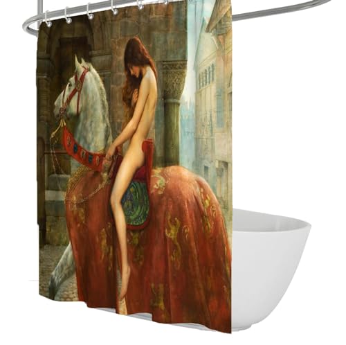 MOKOSAISE Preraphaelite Lady Godiva Riding Art Tuch Duschvorhänge Viktorianischer klassischer wasserdichter Polyestergewebe Badewannenvorhang für Master Bath W90xL180cm MOKOSAISE Preraphaelite Lady Godiva Riding Art Tuch Duschvorhänge Viktorianischer klassischer wasserdichter Polyestergewebe Badewannenvorhang für Master Bath W90xL180cm von MOKOSAISE