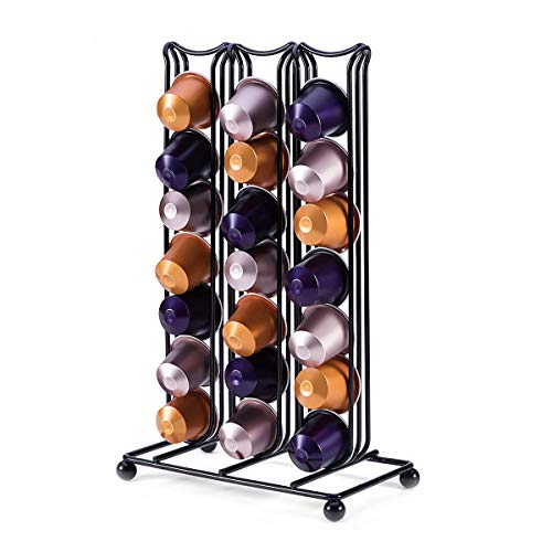 MOLEDA Kapselhalter für Nespresso Original 42 Kapseln Kaffeekapseln Aufbewahrung,Kaffee Organizer,Platzsparend Zubehör Kapselspender für Küchen Café Ruheraum (Schwarz) von MOLEDA