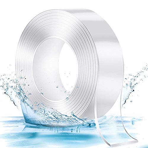 Doppelseitiges Klebeband Extra Stark Transparent, Beidseitiges Klebeband Durchsichtig Wasserfest, Double Sided Adhesive Nano Tape, Doppelklebeband Roller für Spiegel Teppich Fliesen Wand Montage (3m) von MOLEDA