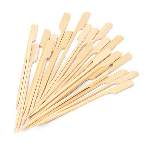 10,2 cm Bambusspieße 100 Stück Lebensmittelvorspeisen-Zahnstocher Breite flache Paddel Bambus Holz Picks für Cocktail, Marshmallow, Obst, Grillen, Grillen, Yakitori-Huhn, Fondue, Braten 10,2 cm Bambusspieße 100 Stück Lebensmittelvorspeisen-Zahnstocher Breite flache Paddel Bambus Holz Picks für Cocktail, Marshmallow, Obst, Grillen, Grillen, Yakitori-Huhn, Fondue, Braten von MOLFUJ