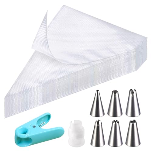 MOLIMOLI 100 Stück Einweg-Steckschlüssel, Backset mit 6 Edelstahl-Steckschlüsseln, 1 Adapter, 2 Clips, Steckschlüssel zum Backen, Dekorieren von Kuchen, Cupcakes, Keksen, Desserts MOLIMOLI 100 Stück Einweg-Steckschlüssel, Backset mit 6 Edelstahl-Steckschlüsseln, 1 Adapter, 2 Clips, Steckschlüssel zum Backen, Dekorieren von Kuchen, Cupcakes, Keksen, Desserts von MOLIMOLI