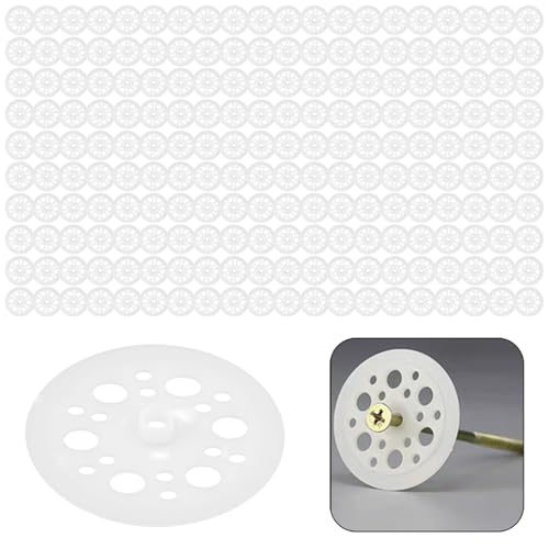 MOLIMOLI 200 Stück 46mm Unterlegplatten Kunststoff, Dämmstoffteller, Schaumstoffplatten Unterlegscheiben zur Unterstützung und Befestigung von Isolationsmaterial MOLIMOLI 200 Stück 46mm Unterlegplatten Kunststoff, Dämmstoffteller, Schaumstoffplatten Unterlegscheiben zur Unterstützung und Befestigung von Isolationsmaterial von MOLIMOLI