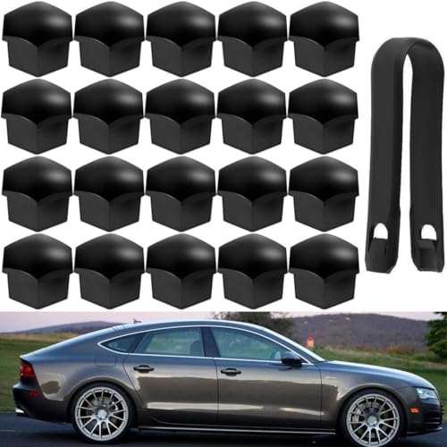 MOLIMOLI 21 Stück Auto Bolzen Abdeckung 17 mm schwarz, Auto Bolzen Abdeckung, Bolzen Abdeckung mit Auto Removal Tools und langlebige Schutz für Ihre Felgen von MOLIMOLI