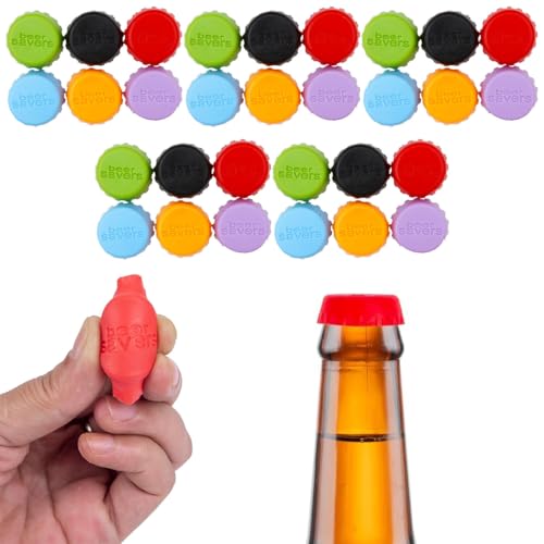 MOLIMOLI 30 Silikon Flaschenverschluss Set - Bierflaschenverschluss Kronkorken in 6 Farben - Umweltfreundlich Wiederverwendbar Universal für Flaschen und mehr von MOLIMOLI