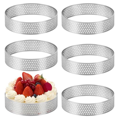 MOLIMOLI 6 Stück Tortenring Ø 8 cm, Tarteletteform gelocht aus Edelstahl 430, für Mini Kuchen, Pizzen, Muffins - Tortenring, Tarteletteform einzeln MOLIMOLI 6 Stück Tortenring Ø 8 cm, Tarteletteform gelocht aus Edelstahl 430, für Mini Kuchen, Pizzen, Muffins - Tortenring, Tarteletteform einzeln von MOLIMOLI