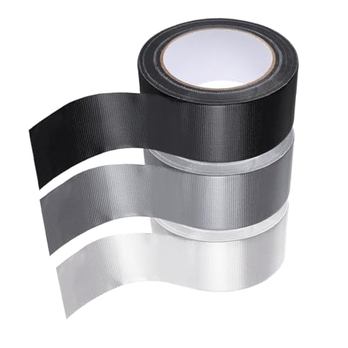 MOLIMOLI Panzertape 3er Pack Extra Starkes Wasserfestes Gaffa Tape Gewebeklebeband in Schwarz Grau Weiß Panzerband 5 cm x 30 m für Verbinden Abdichten Bündeln von MOLIMOLI