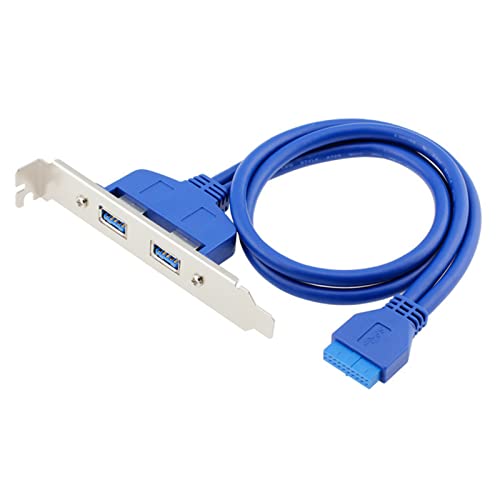 MOLKASIA 50 cm PC Mainboard 20 Pin auf USB Ports für Express Kabel Motherboard 2 USB 3.0 Panel Bracket Verlängerungskabel 5Gbp von MOLKASIA