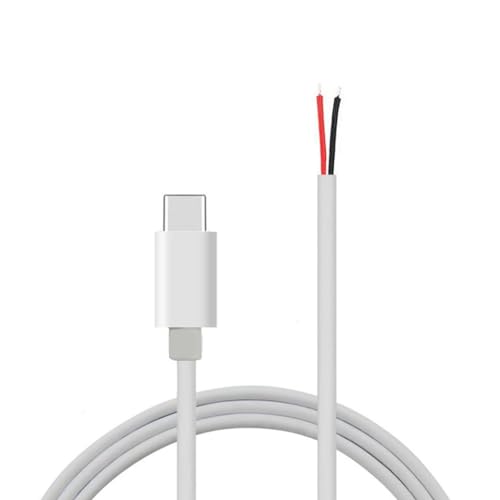 MOLKASIA USB C Pigtail 2 Kerne Kabel USB Typ C Stecker auf 2Pin Draht Pigtail Kabel 5V 2A USB C Stromkabel für LED Licht Router von MOLKASIA