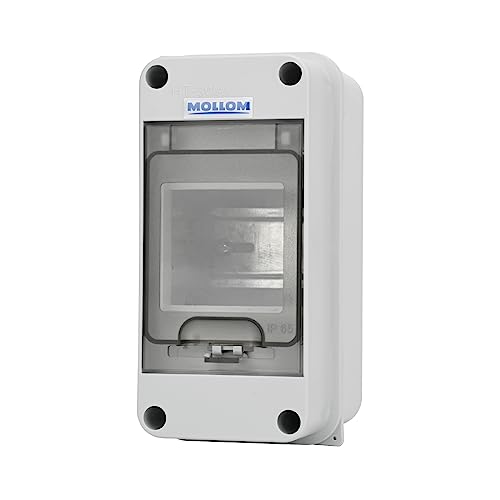 MOLLOM 3 Modules Leitungsschutzschalter MCB Verteilerschutzbox mit DIN-Schiene, IP65 wasserdicht, für den Innen- und Außenbereich von Mollom