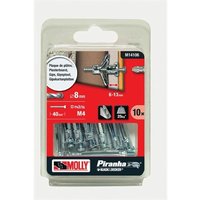 10 Metall-Dübel mit Spreizfunktion Ø 4 x 33 mm mit M4 Schraube MOLLY - M14106-XJ von MOLLY