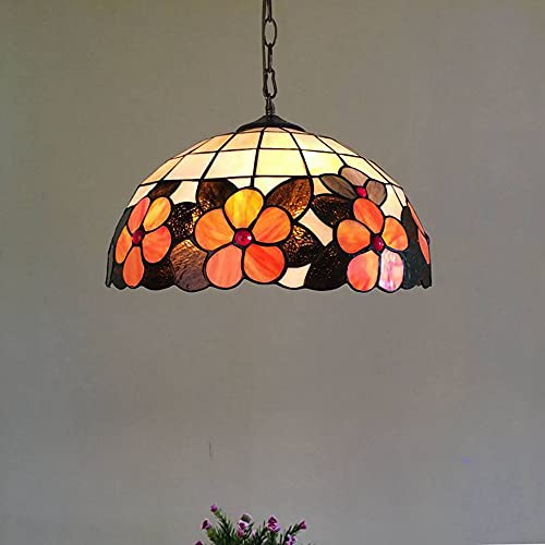 LED Esszimmer Pendelleuchte Vintage Tiffany Retro Antik Esstisch Deko Leuchte Hängelampe Höheverstellbar Küchenlampen Retro Pendellampe Wohnzimmerlampe Hängeleuchte Schlafzimmer Loft Cafe Bar (40CM) von MOLOURK