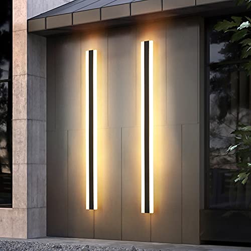 LED Villa Terrasse Außenwandleuchten Lange Außenleuchte Lange Acryl Wandleuchte wasserdicht Aluminium Acryl Spiegelleuchte Aussen Wandlampe für Schlafzimmer Wohnzimmer Garten Treppen (6000K,100CM) von MOLOURK