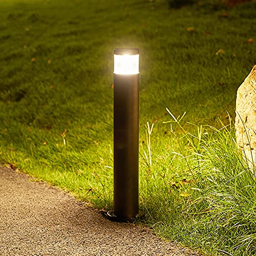 MOLOURK LED Außen Garten Stehleuchte, Außen IP65 Pollerleuchten, Außen Anthrazit Weg-Beleuchtung, Gartenlampe, Außenleuchte für Gärten, Innenhöfe, Terrassen, 3000K, Aluminium (A60CM) von MOLOURK