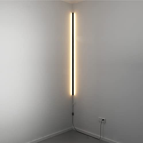 MOLOURK LED Ecke Wandlampe Innen Treppen Wandleuchte Dimmbar modern einfach Aluminium Wandbeleuchtung Up/Down Nachttischlampe für Korridor Badzimmer Schlafzimmer Wohnzimmer Flur (mit Schalter,150cm) von MOLOURK