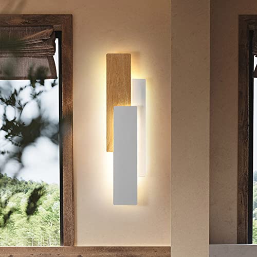 MOLOURK Moderne LED Treppen Wandleuchte Dimmbar mit Fernbedienung Wandlampe Innen Aluminium Acryl up/down Lange Lichtleiste für Badzimmer Schlafzimmer Wohnzimmer Wandbeleuchtung (Weiß,80cm) von MOLOURK
