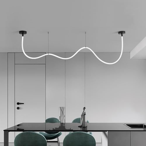 Moderne Kreative Esstisch LED Deckenleuchte DIY Designer Pendelleuchte Dimmbar Wohnzimmerlampe Hängelampe Silikon Gewebte Lampenschirme für Bar Cafe Wohnzimmer Schlafzimmer (3.5M) von MOLOURK