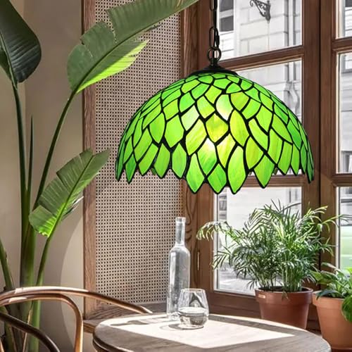 Retro Wohnzimmer Pendelleuchte Tiffany Grüner Esstisch Deckenleuchte Loft Glas Küchenlampen Vintage Esszimmer Deckenlampe Höhenverstellbar E27 Hängeleuchte für Schlafzimmer Cafe Bar (Tiffany,30cm) Retro Wohnzimmer Pendelleuchte Tiffany Grüner Esstisch Deckenleuchte Loft Glas Küchenlampen Vintage Esszimmer Deckenlampe Höhenverstellbar E27 Hängeleuchte für Schlafzimmer Cafe Bar (Tiffany,30cm) von MOLOURK