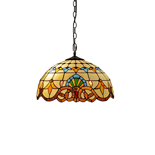 Tiffany Retro Esszimmer Pendelleuchte Barock Wohnzimmer Deckenleuchte Vintage Esstisch Hängelampe Küchenlampen Pendellampe Wohnzimmerlampe Hängeleuchte Schlafzimmer Loft Cafe Bar (30CM) von MOLOURK