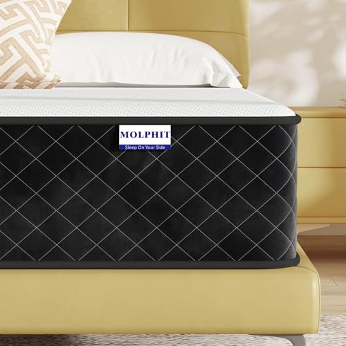 MOLPHIT Matratze 90x190cm, Höhe 25cm mit Oeko-TEX Zertifiziert, Härtegrad H3 und H4, Innerspring Hybrid Memory Foam Matratze in Einer Box für ultimative Unterstützung und Druckentlastung, 90x190x25cm von MOLPHIT