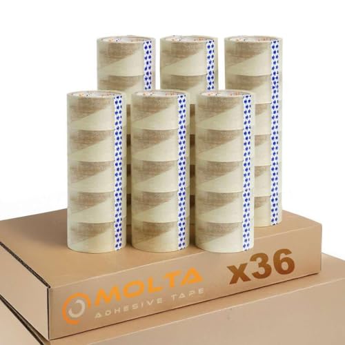 MOLTA | STANDARD TRANSPARENT Packing Tape 48 mm x 90 m | Cardboard Tape | Packing Tape for Parcels and Boxes - 36 Rolls | ACRYLIC MOLTA | STANDARD TRANSPARENT Packing Tape 48 mm x 90 m | Cardboard Tape | Packing Tape for Parcels and Boxes - 36 Rolls | ACRYLIC von MOLTA ADHESIVE TAPE