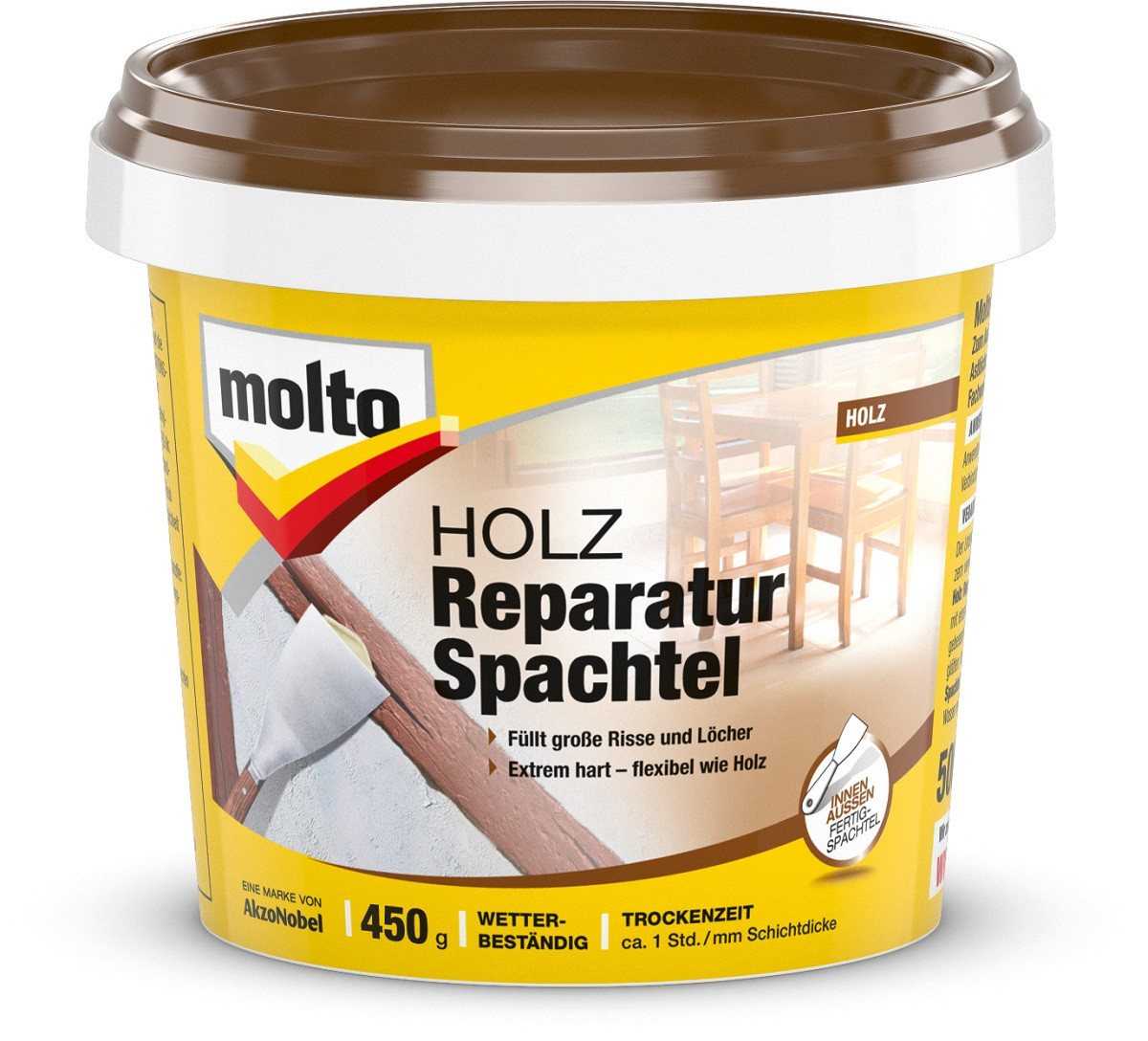 MOLTO Spachtelmasse MOLTO Holz Reparaturspachtel 450g von MOLTO