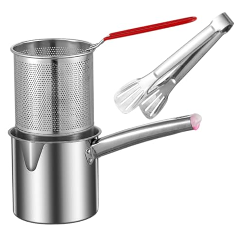 MOLUCKFU 1 Set Fritting Frittier Fritteuchsenöl Küche Frittiertopf Fritty Frittyer Mini Friteuse Frittiertopf Frittingpfanne Haushalt Fritteuchsen Topf Futter Fritteuchter Klein Friteuse von MOLUCKFU
