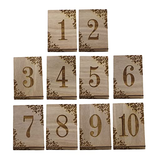 MOLUCKFU 10 Stück Holz Tischnummern für Hochzeiten Feiern Rustikale Tischdekoration aus Leichtem Robustem Holz für Events Partys und Jubiläen von MOLUCKFU
