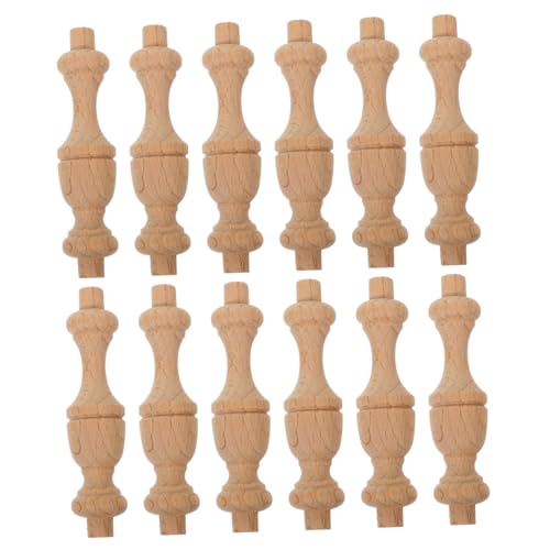 MOLUCKFU 12 Stück Holzsäulen mit Römischem Säulendesign Dekorative Holzspindeln für DIY Robuste Mini Säulen für Schränke Fein Gravierte Holzbaluster für Innen und Außenbereich MOLUCKFU 12 Stück Holzsäulen mit Römischem Säulendesign Dekorative Holzspindeln für DIY Robuste Mini Säulen für Schränke Fein Gravierte Holzbaluster für Innen und Außenbereich von MOLUCKFU