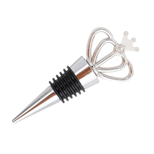 MOLUCKFU 1Stk Krone Weinverschluss Weinstopper für Hochzeiten Weinkorken kreativer Weinstecker bierflaschenverschluss bierflaschendeckel Party-Weinstopper Verschlussstopfen Silver von MOLUCKFU