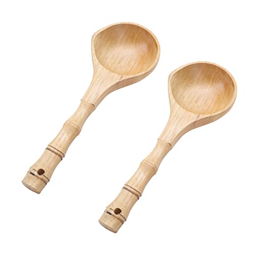 MOLUCKFU 2 Stück Teiliges Holz Wasserkelle mit Langem Griff Praktische Wasser Ladekelle für Garten und Zuhause zum Gießen von Pflanzen und Gemüse von MOLUCKFU