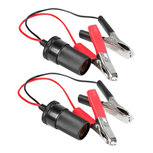 MOLUCKFU 2Stücke Teilige Krokodilklemmen Auto Power Adapter Steckdose für Autobatterien Kompatibel und Multifunktional für Sicheren Betrieb von Elektronik im Fahrzeug von MOLUCKFU