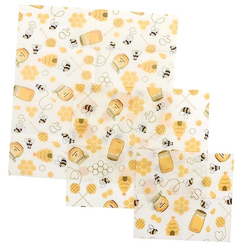 MOLUCKFU 3stücke Bienenwachs Frischhaltefolie Wiederverwendbare Lebensmittelverpackung Für Brot Obst Und Gemüse Und Nachhaltig Für Picknicks Und Kinderlunchboxen von MOLUCKFU