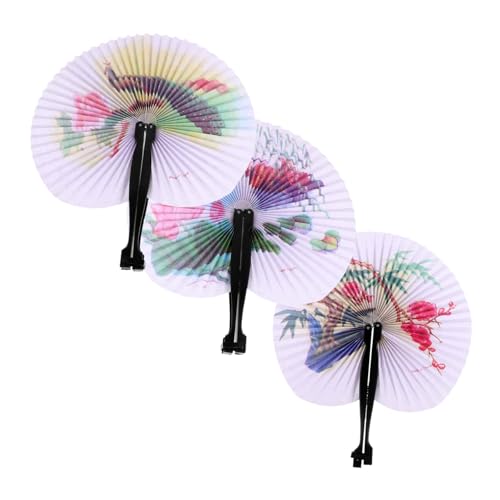 MOLUCKFU Antike Chinesische Faltfächer 3 Stück Handfächer Aus Papier Handfächer Für Jungen Mädchen Und Erwachsene von MOLUCKFU