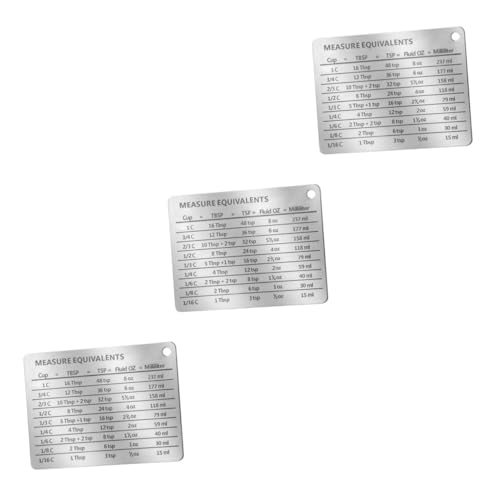 MOLUCKFU 3 Stücke Edelstahl Kompakte Backen Diagramm Küche Umwandlung Diagramm Magnet Sichern von MOLUCKFU