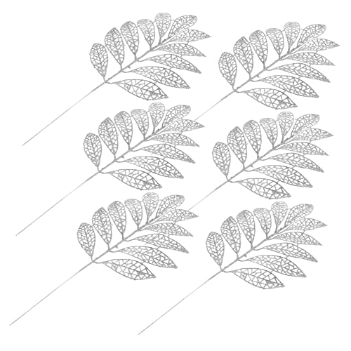 MOLUCKFU 6 Stücke Zarte Blatt Decor Festliche Weihnachten Baum Behänge Glittery Gefälschte Blätter Dekorative Wohnkultur von MOLUCKFU