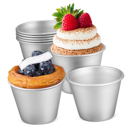 MOLUCKFU Hochfeste Aluminiumlegierung 8 Stück Muffinförmchen Cupcake-formen Puddingformen Backförmchen Einlagen Für Vielseitige Backbedürfnisse von MOLUCKFU