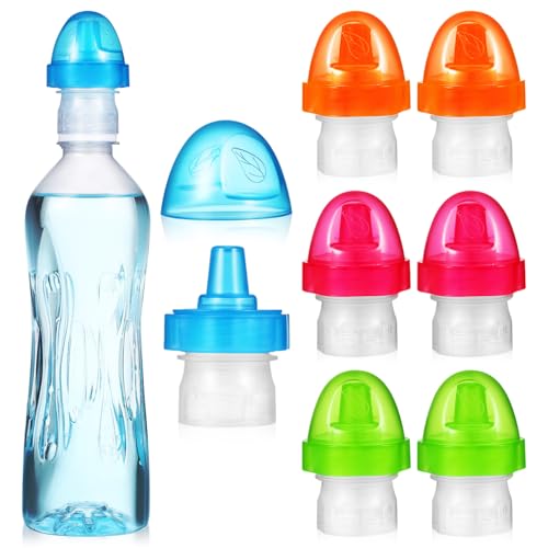 MOLUCKFU 8 Stück Silikon Flaschenaufsatz Verschlüsse AusgießerAdapter Ersatz für auslaufsichere Wasserflaschenaufsätze Wasserflaschendeckel Flaschenverschluss für Kinder, Erwachsene und Babys von MOLUCKFU