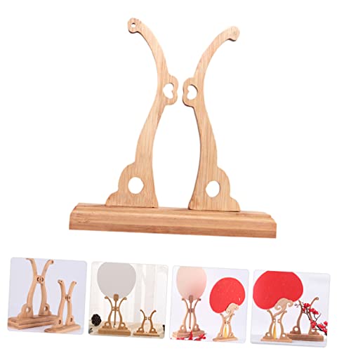 MOLUCKFU Chinesischer Fächerhalter aus Holz Großer Runder Fans Display Ständer Faltbarer Handfächerständer für Wohn und Partydeko Eleganter Fans Display Holder von MOLUCKFU