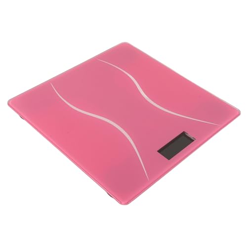 MOLUCKFU Digitale Personenwaage mit USB Akku Präzise Körperwaage aus Gehärtetem für Badezimmer Schlafzimmer und Wohnräume für Familien mit Individuellem Gewichtstracking Pinke Akzentfarbe von MOLUCKFU