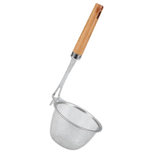 MOLUCKFU Feines Nudelsieb Aus Edelstahl Mit Holzgriff Für Küche Zum Blanchieren Von Gemüse Und Abtropfen Von Nudeln Platzsparend Hängbar MOLUCKFU Feines Nudelsieb Aus Edelstahl Mit Holzgriff Für Küche Zum Blanchieren Von Gemüse Und Abtropfen Von Nudeln Platzsparend Hängbar von MOLUCKFU