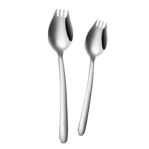 MOLUCKFU Edelstahl Spork mit Langem Griff Integrierter Löffel und Gabel Vielseitiges Küchenutensil für Obst Dessertservierung Spülmaschinenfest für Zuhause Restaurant Party und MOLUCKFU Edelstahl Spork mit Langem Griff Integrierter Löffel und Gabel Vielseitiges Küchenutensil für Obst Dessertservierung Spülmaschinenfest für Zuhause Restaurant Party und von MOLUCKFU